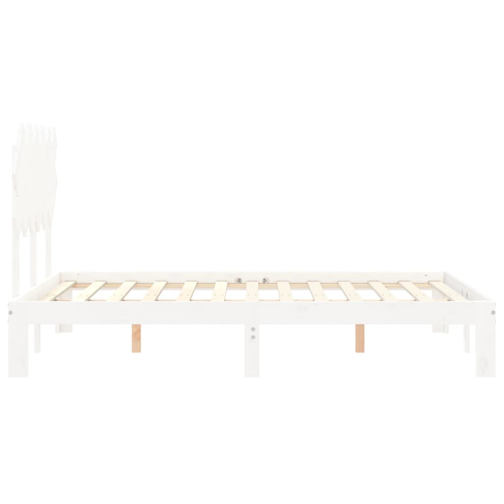 Bed Frame without Mattress White 120x200 cm Solid Wood Pine