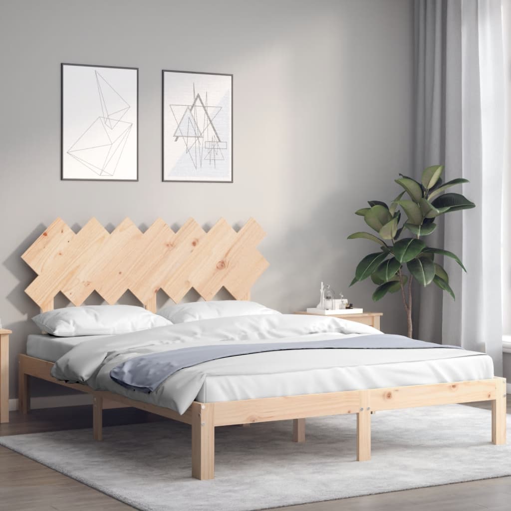 Bed Frame without Mattress 140x200 cm Solid Wood Pine