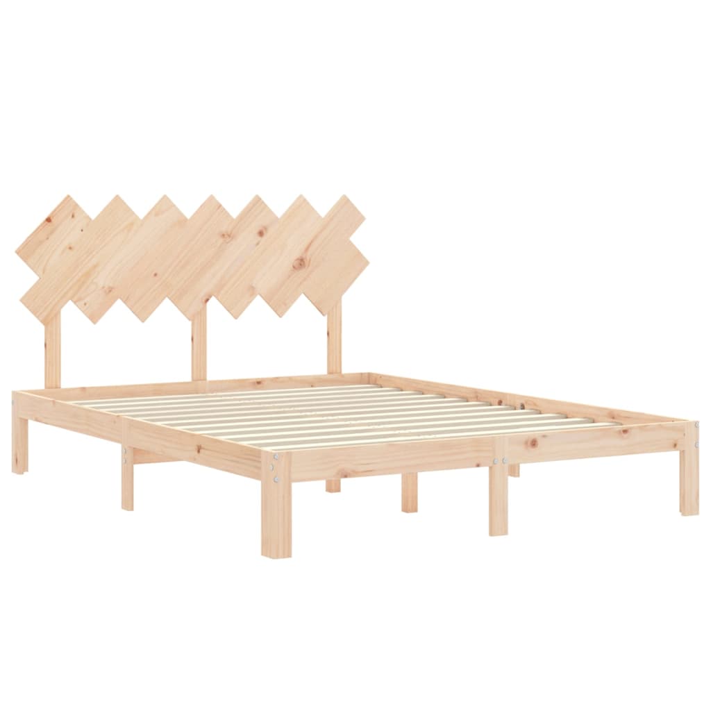 Bed Frame without Mattress 140x200 cm Solid Wood Pine