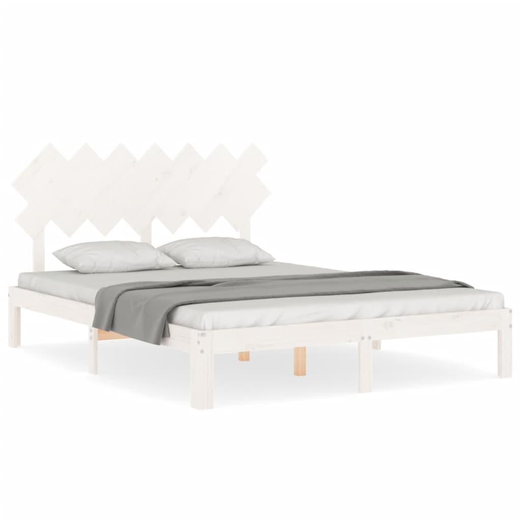 Bed Frame without Mattress White 140x200 cm Solid Wood Pine