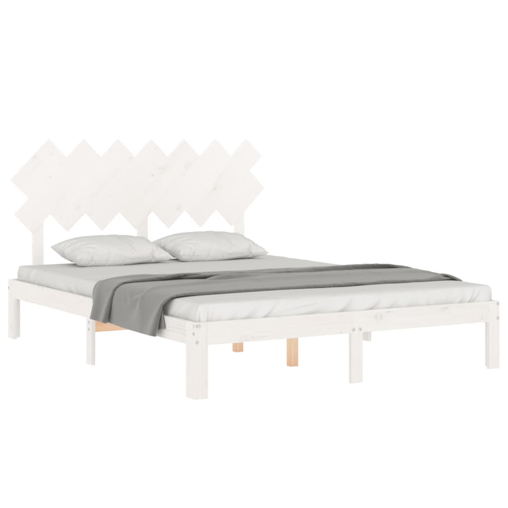 Bed Frame without Mattress White 140x200 cm Solid Wood Pine