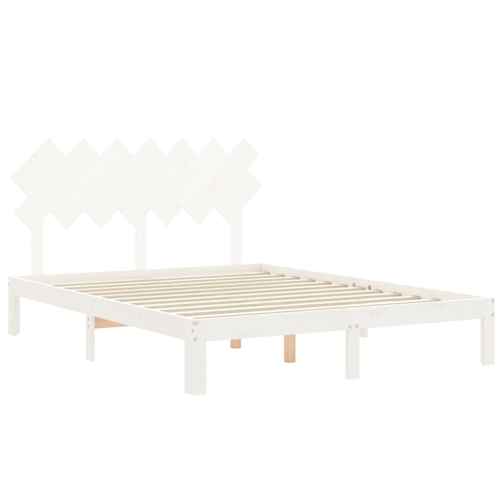 Bed Frame without Mattress White 140x200 cm Solid Wood Pine