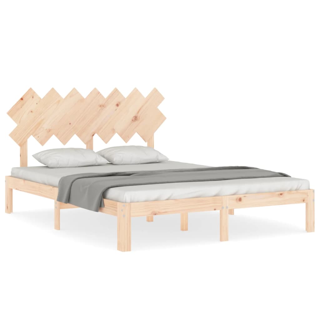 Bed Frame without Mattress King Size Solid Wood Pine