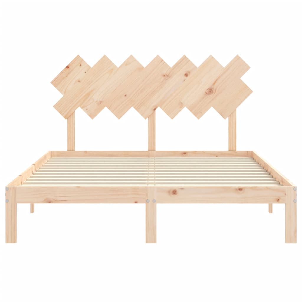 Bed Frame without Mattress King Size Solid Wood Pine