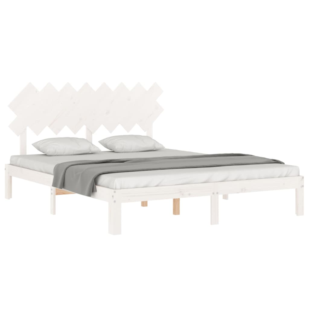 Bed Frame without Mattress White 160x200 cm Solid Wood Pine