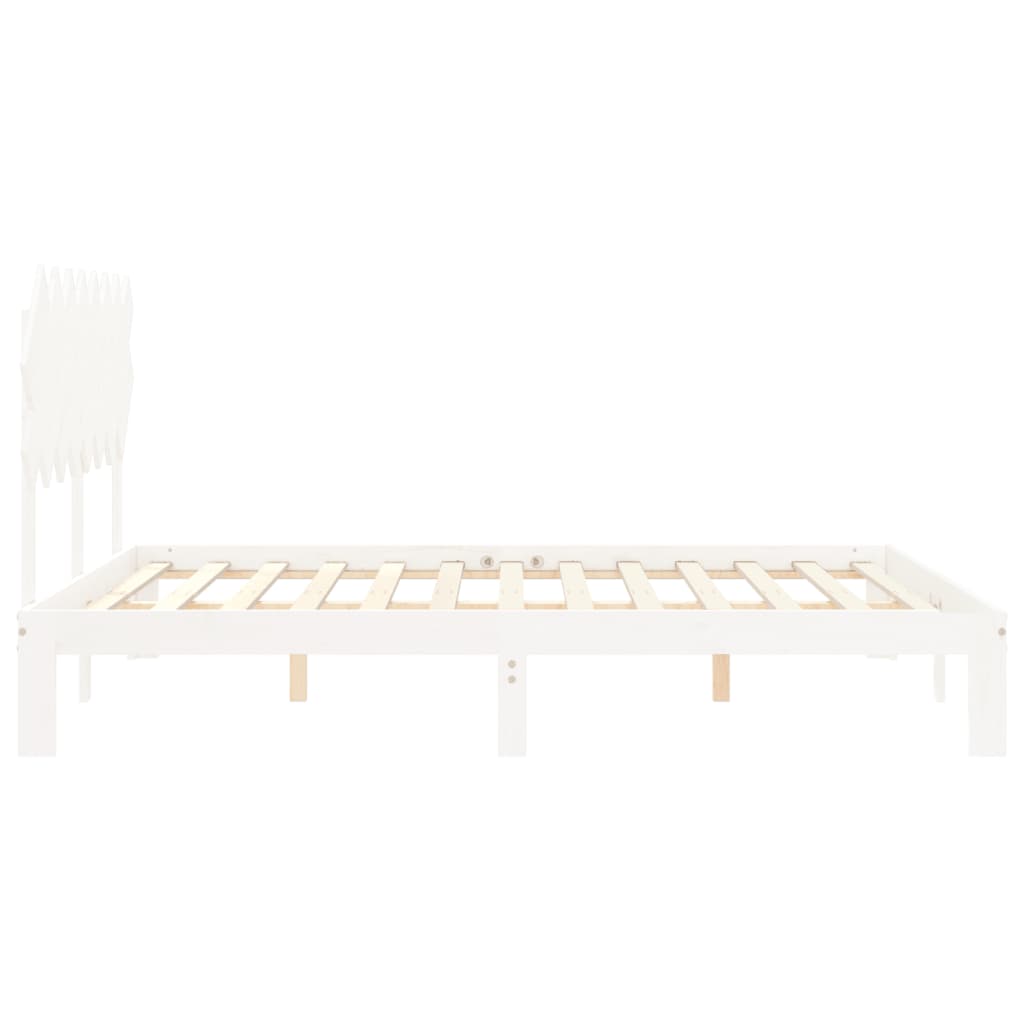 Bed Frame without Mattress White 160x200 cm Solid Wood Pine