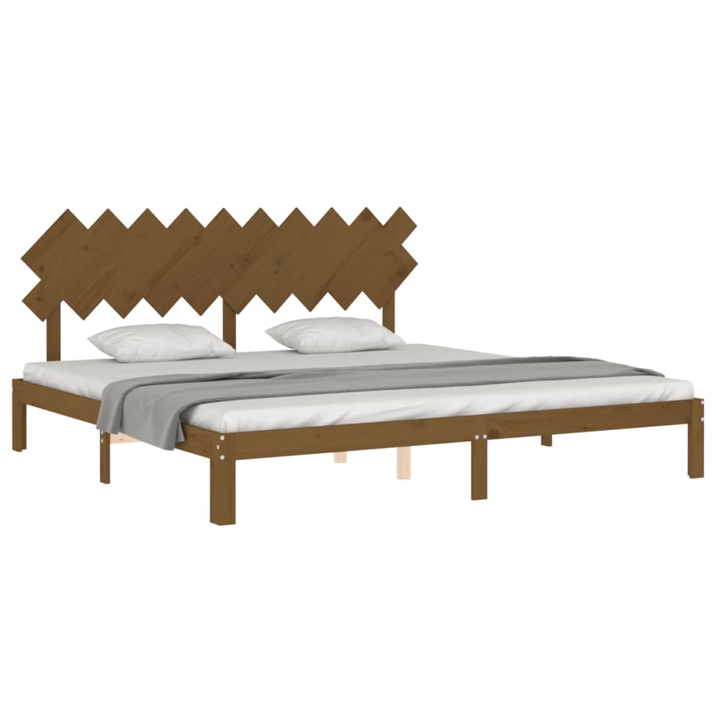 Bed Frame without Mattress Honey Brown 200x200 cm Solid Wood Pine