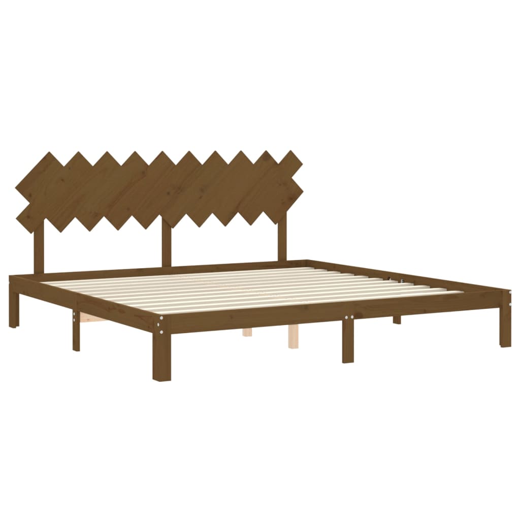 Bed Frame without Mattress Honey Brown 200x200 cm Solid Wood Pine