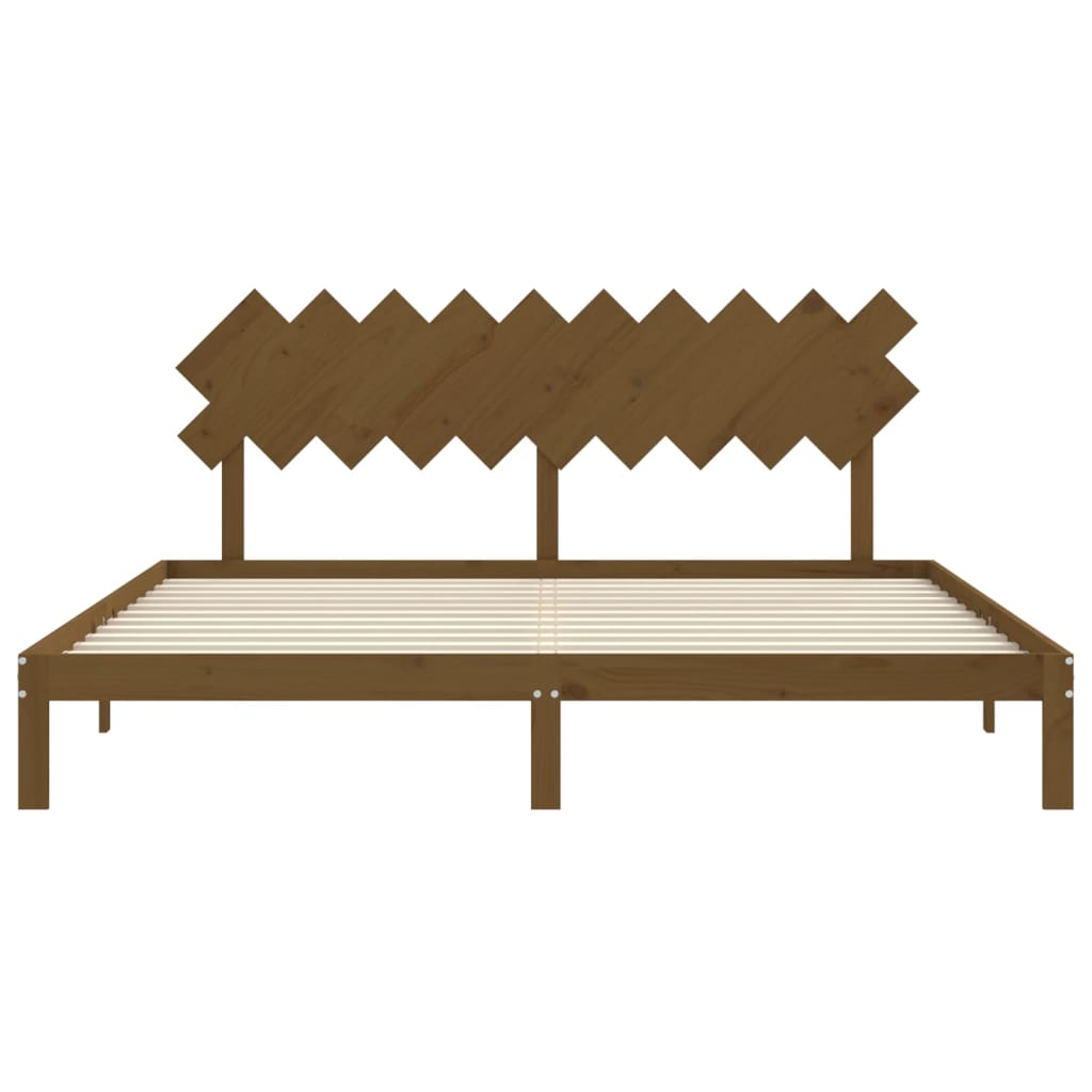 Bed Frame without Mattress Honey Brown 200x200 cm Solid Wood Pine