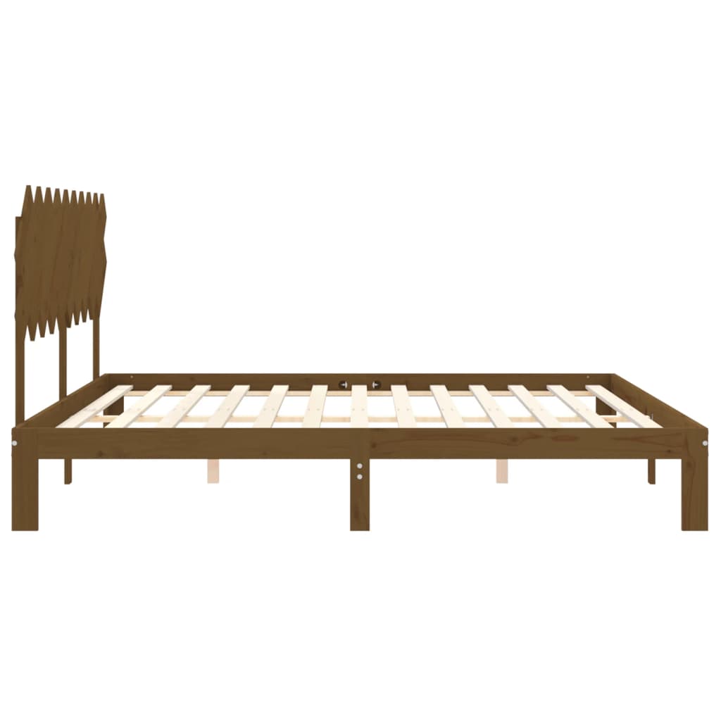 Bed Frame without Mattress Honey Brown 200x200 cm Solid Wood Pine
