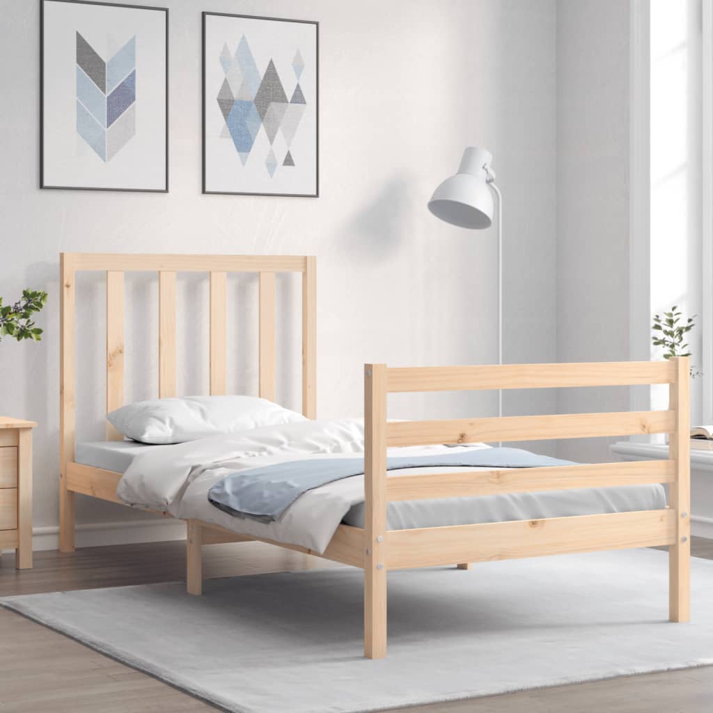 Bed Frame without Mattress Small Single Solid Wood Pine
