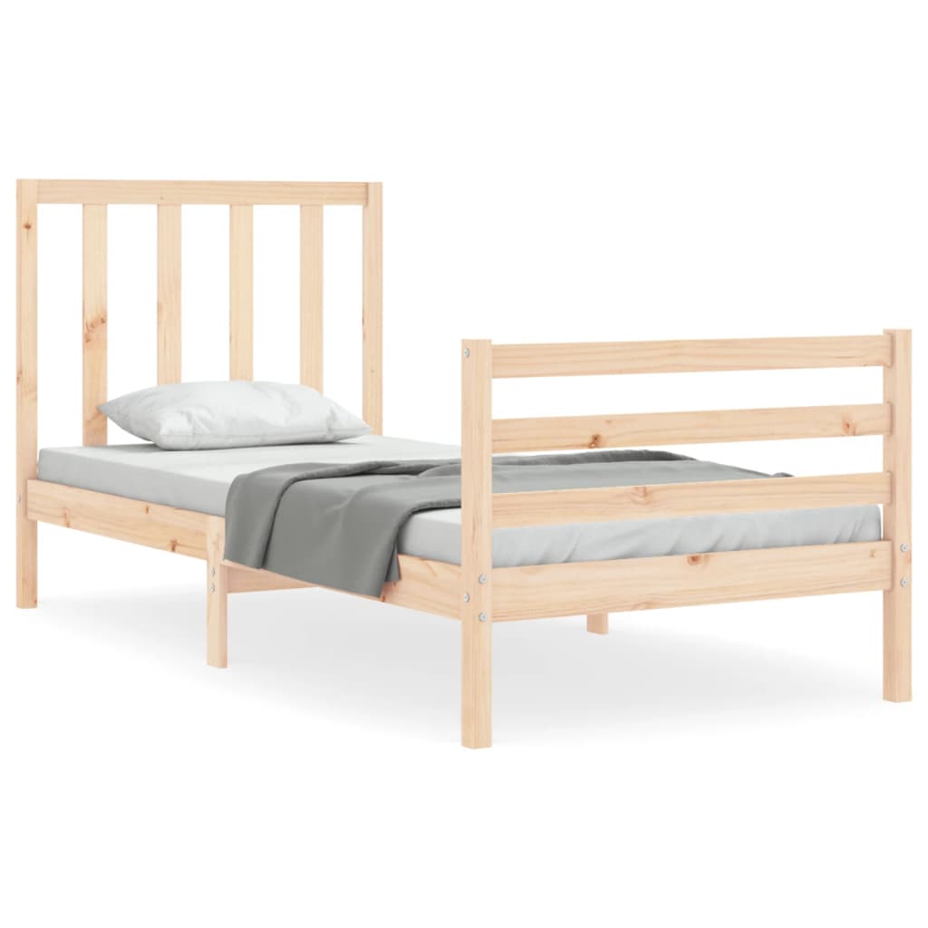 Bed Frame without Mattress Single Solid Wood Pine