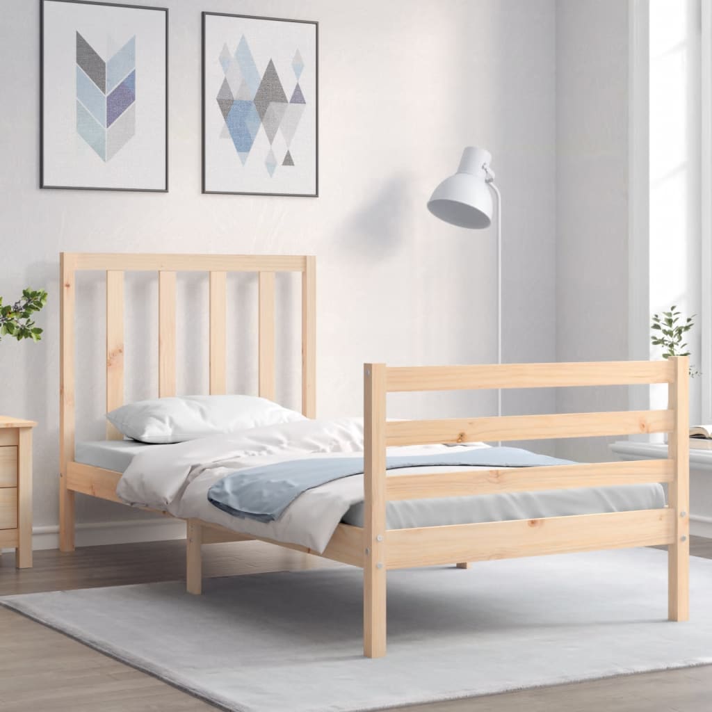 Bed Frame without Mattress Single Solid Wood Pine