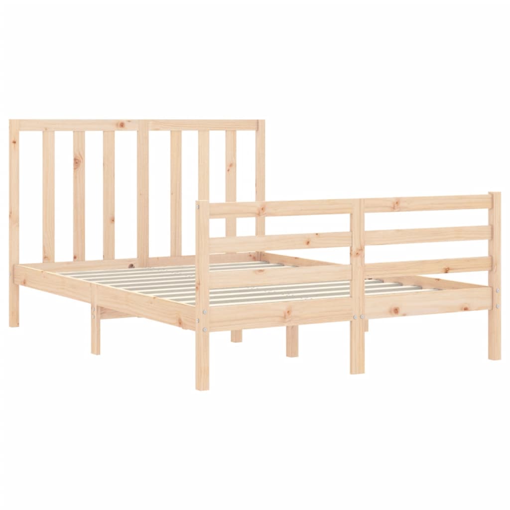 Bed Frame without Mattress 140x190 cm Solid Wood Pine