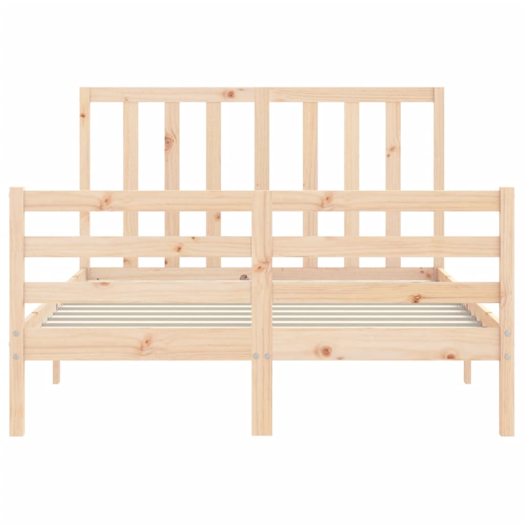 Bed Frame without Mattress 140x190 cm Solid Wood Pine