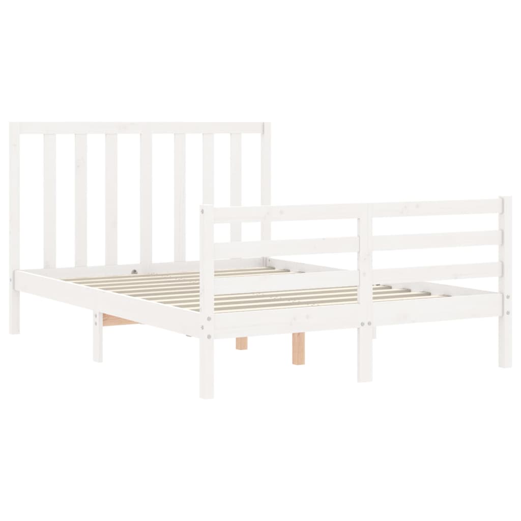 Bed Frame without Mattress White 140x190 cm Solid Wood Pine