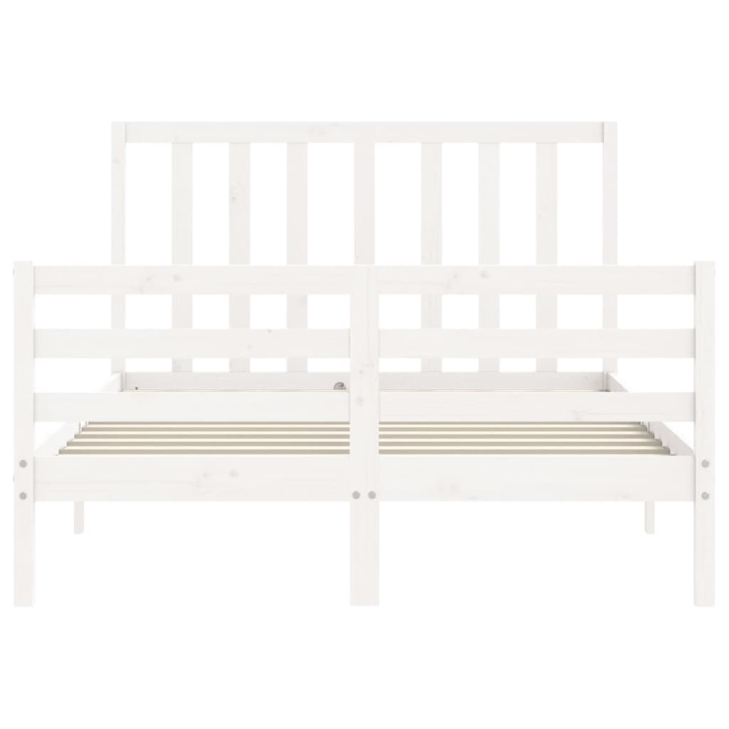 Bed Frame without Mattress White 140x190 cm Solid Wood Pine