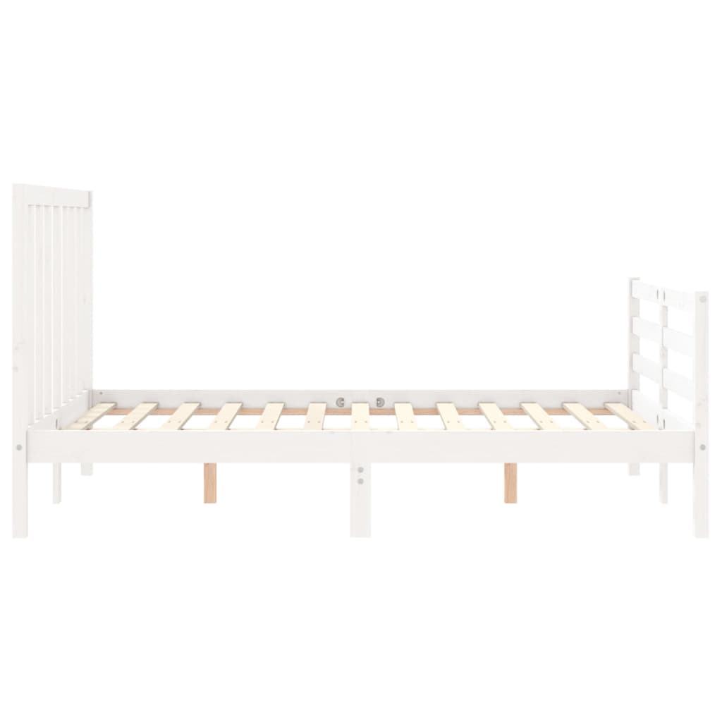 Bed Frame without Mattress White 140x190 cm Solid Wood Pine