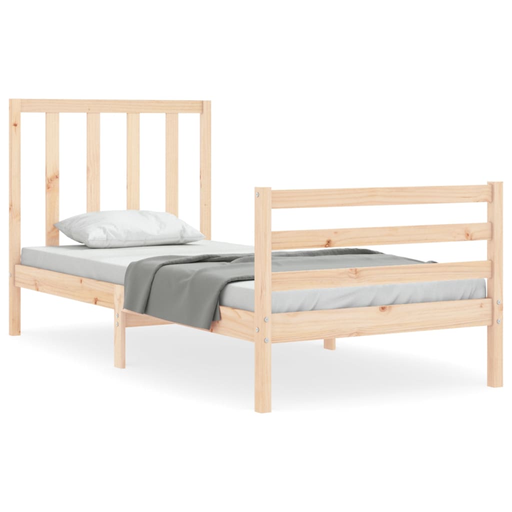 Bed Frame without Mattress 90x200 cm Solid Wood Pine