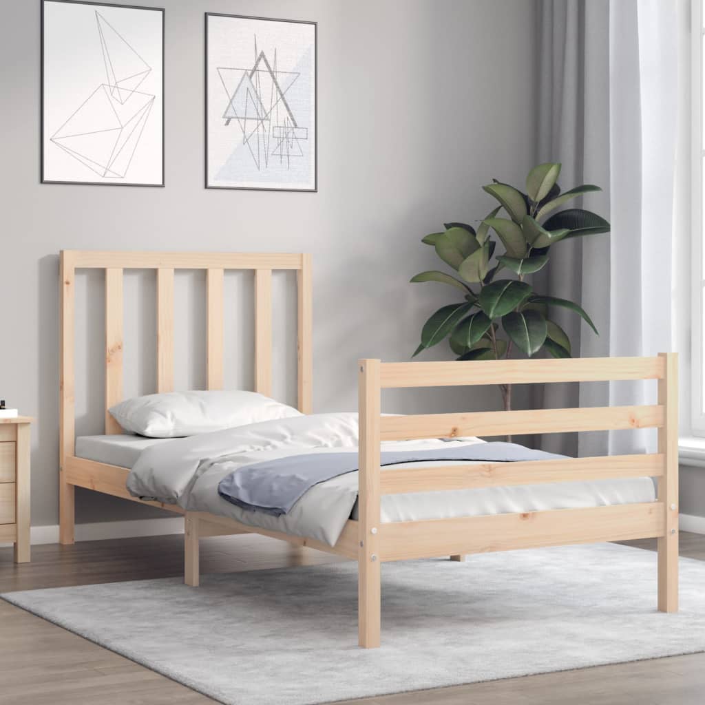 Bed Frame without Mattress 90x200 cm Solid Wood Pine
