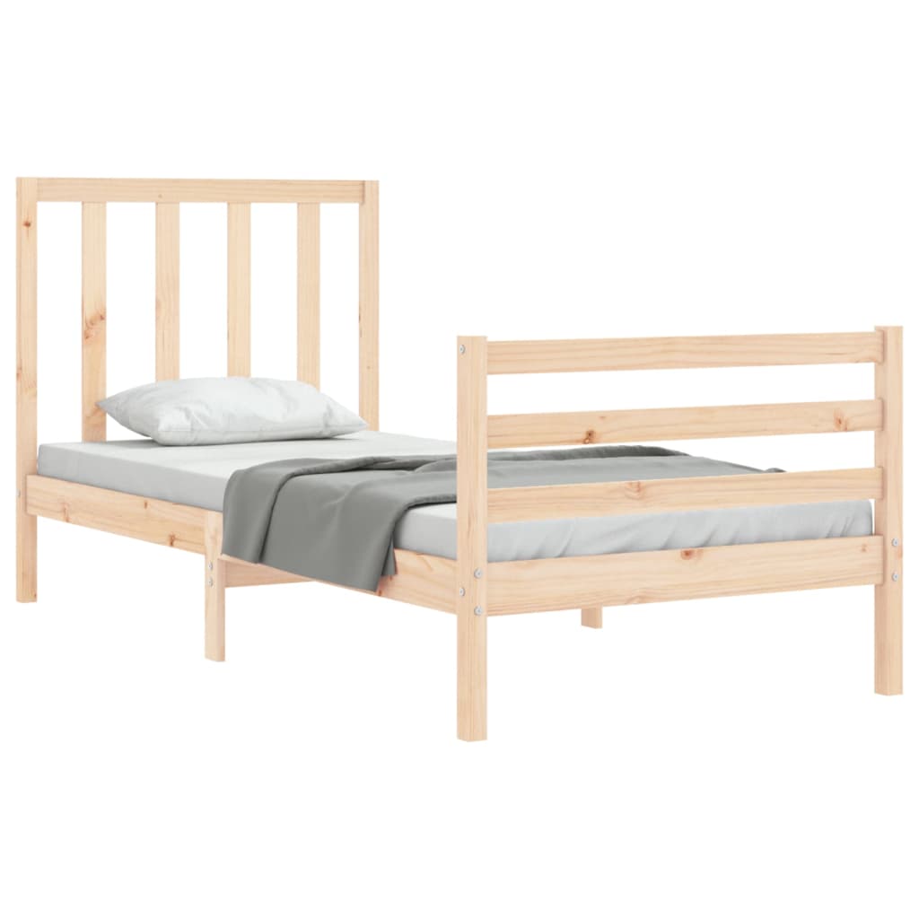 Bed Frame without Mattress 90x200 cm Solid Wood Pine