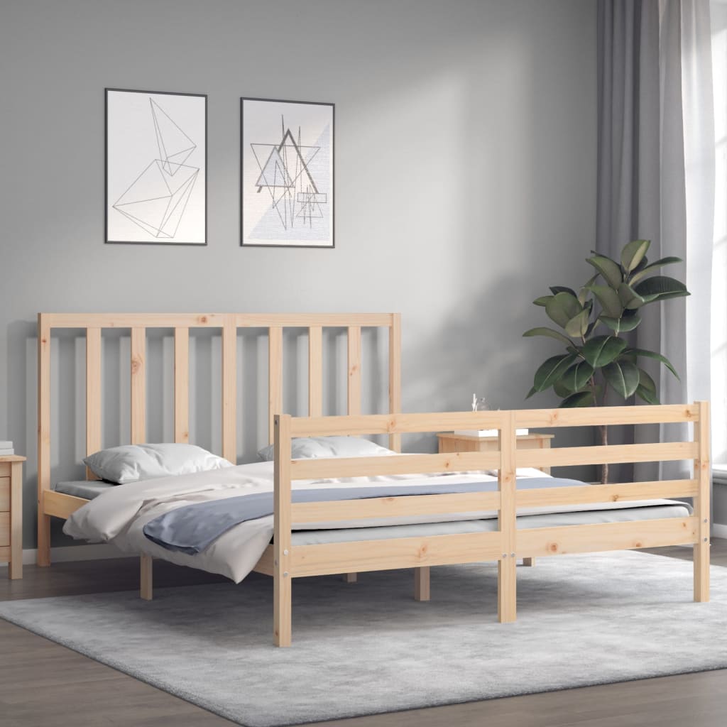 Bed Frame without Mattress 160x200 cm Solid Wood Pine