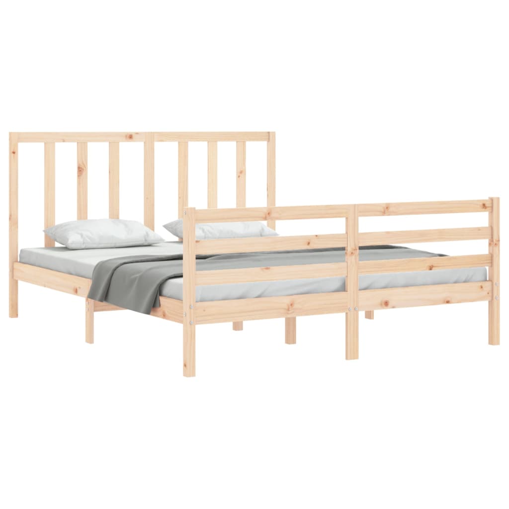Bed Frame without Mattress 160x200 cm Solid Wood Pine