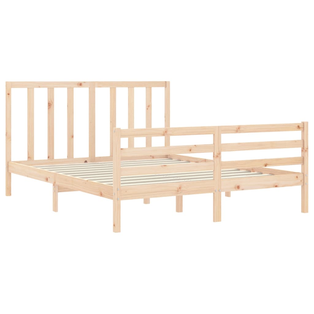 Bed Frame without Mattress 160x200 cm Solid Wood Pine
