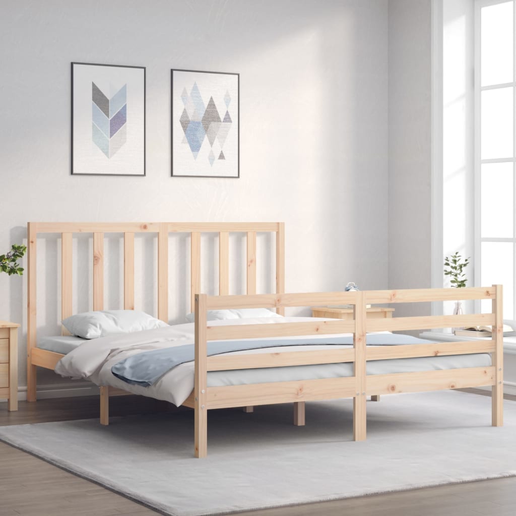 Bed Frame without Mattress 160x200 cm Solid Wood Pine