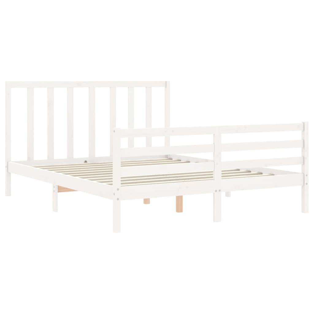 Bed Frame without Mattress White 160x200 cm Solid Wood Pine