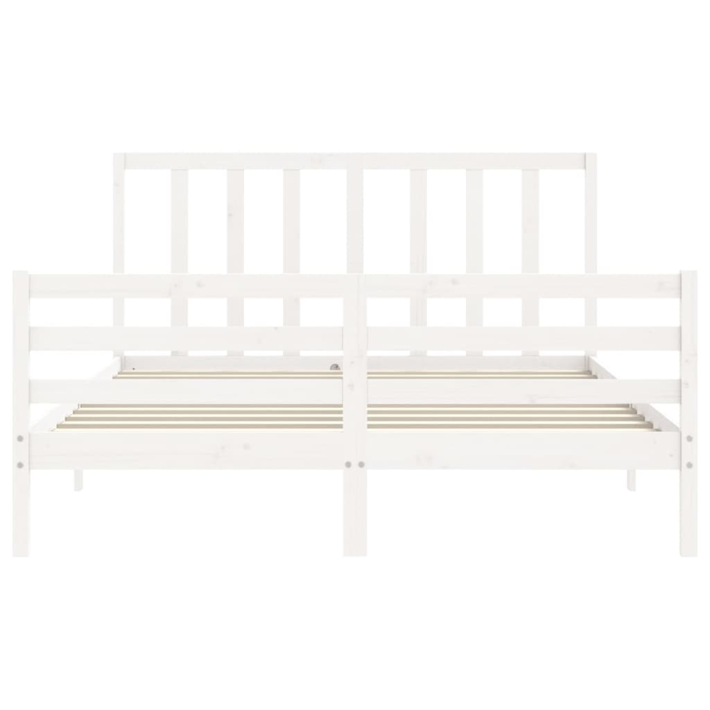 Bed Frame without Mattress White 160x200 cm Solid Wood Pine