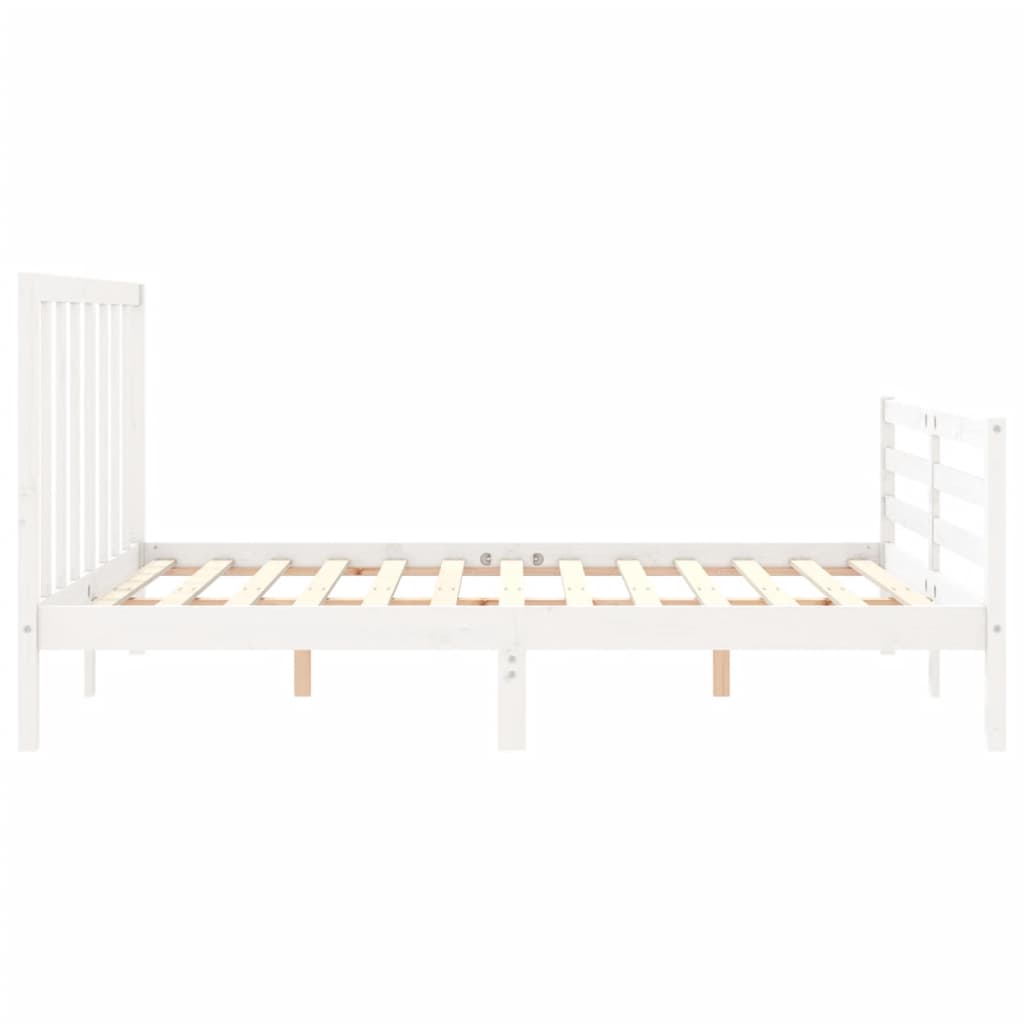 Bed Frame without Mattress White 160x200 cm Solid Wood Pine