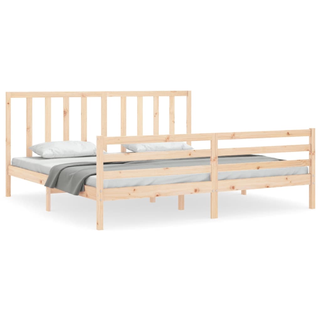 Bed Frame without Mattress 200x200 cm Solid Wood Pine
