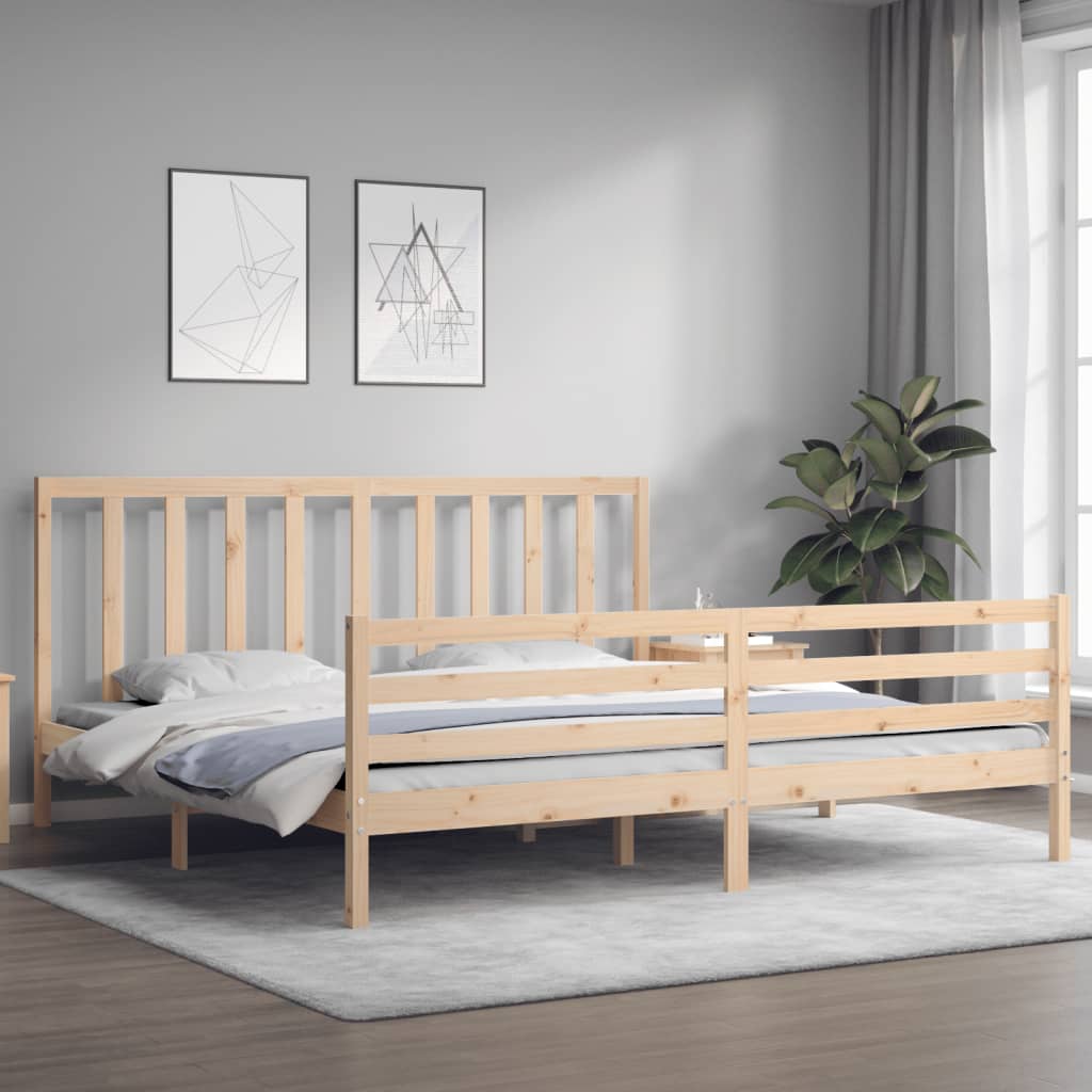 Bed Frame without Mattress 200x200 cm Solid Wood Pine