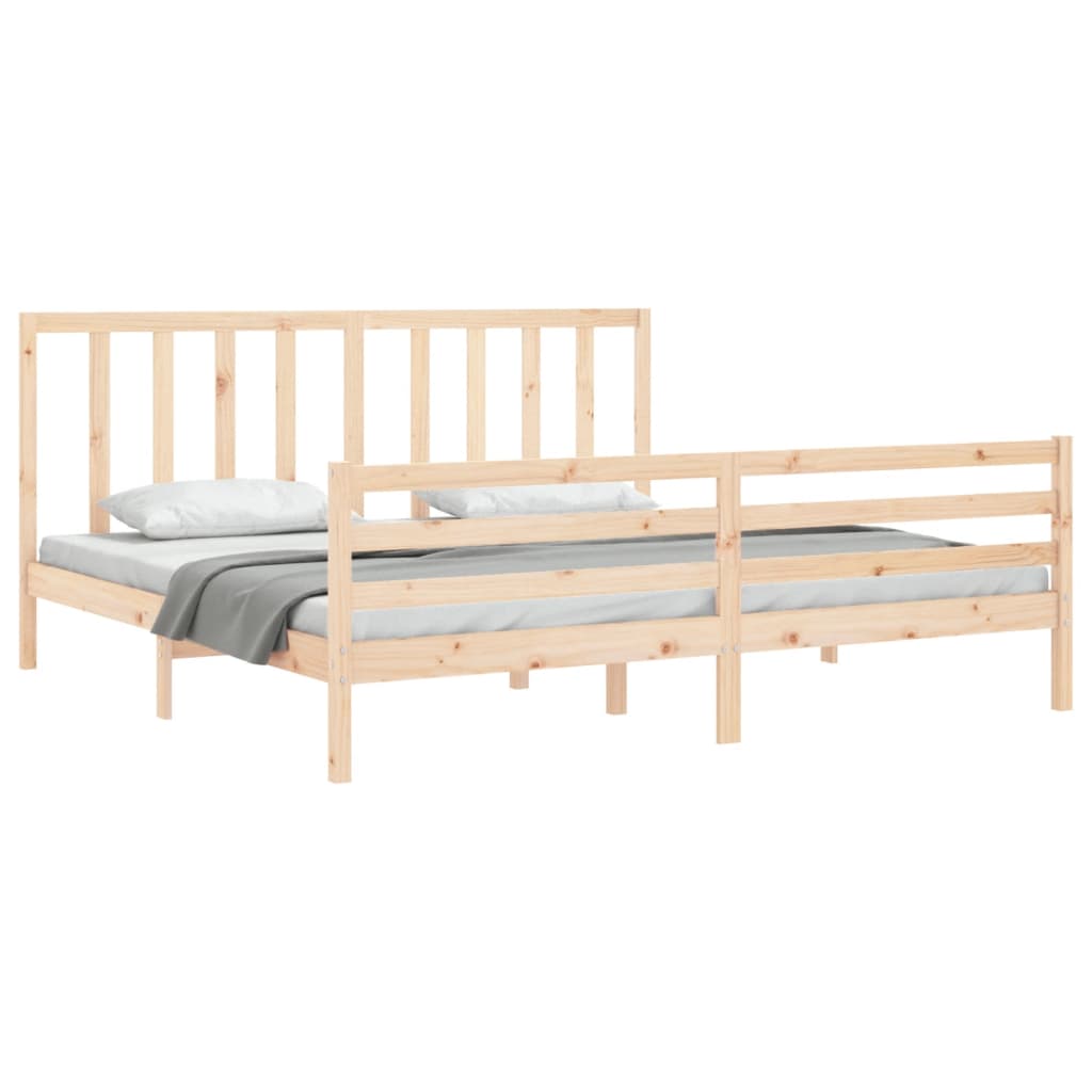 Bed Frame without Mattress 200x200 cm Solid Wood Pine