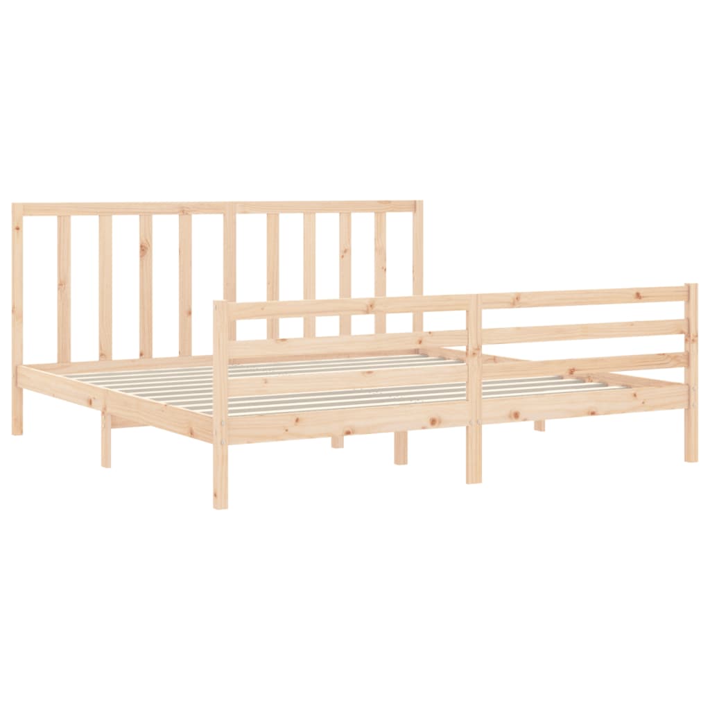 Bed Frame without Mattress 200x200 cm Solid Wood Pine