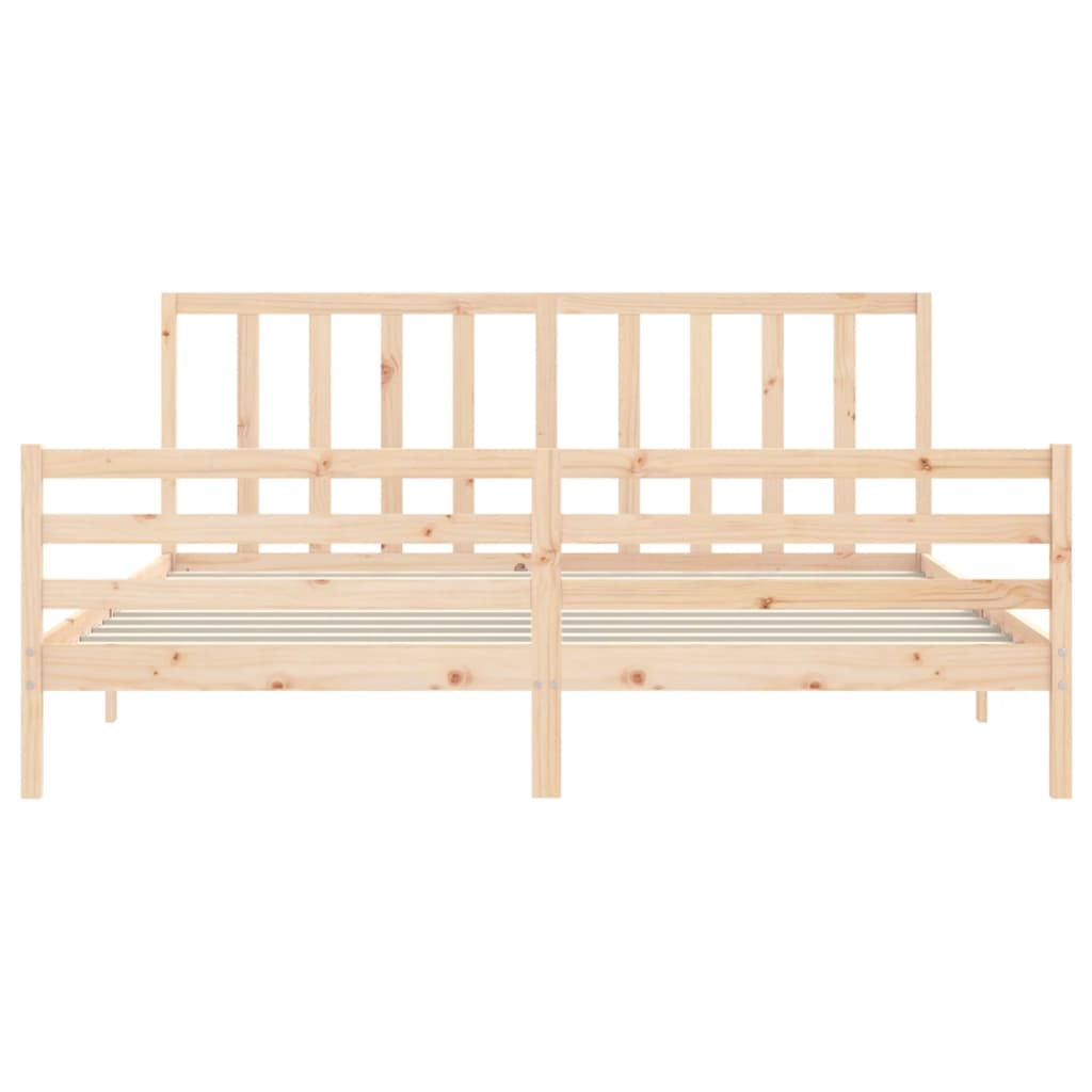 Bed Frame without Mattress 200x200 cm Solid Wood Pine