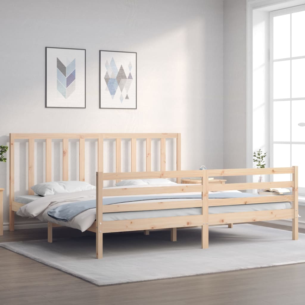 Bed Frame without Mattress 200x200 cm Solid Wood Pine