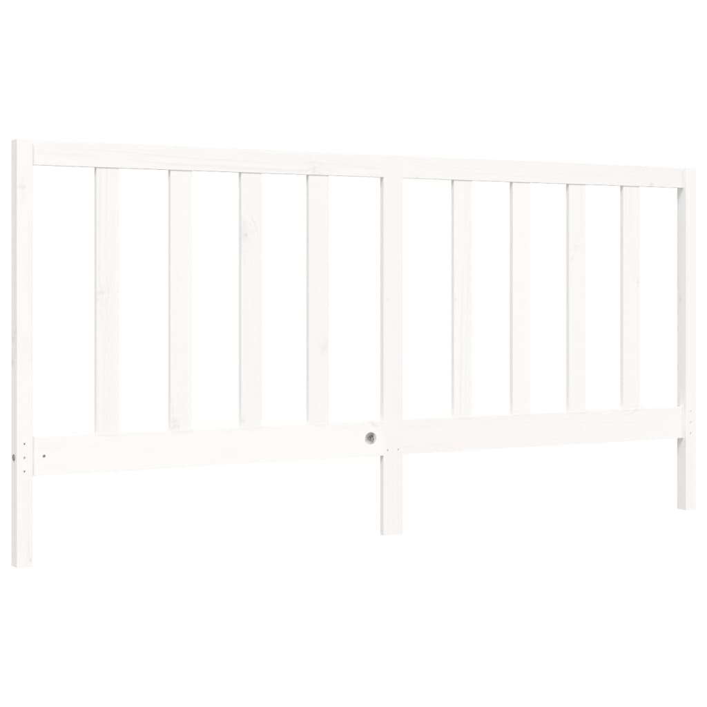 Bed Frame without Mattress White 200x200 cm Solid Wood Pine