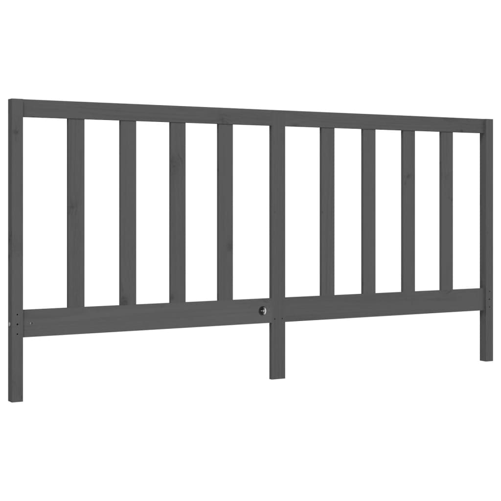 Bed Frame without Mattress Grey 200x200 cm Solid Wood Pine