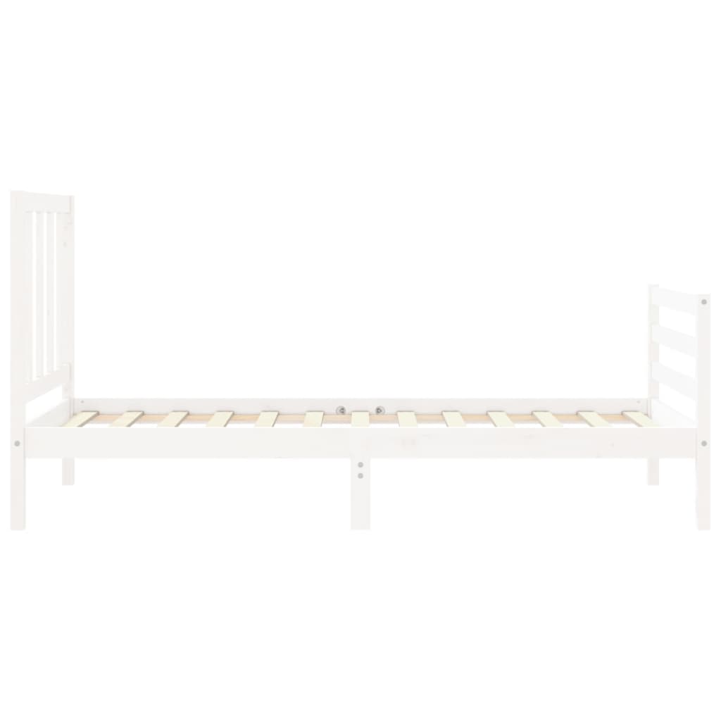 Bed Frame without Mattress White Small Single Solid Wood Pine