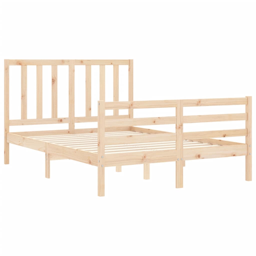 Bed Frame without Mattress 140x190 cm Solid Wood Pine