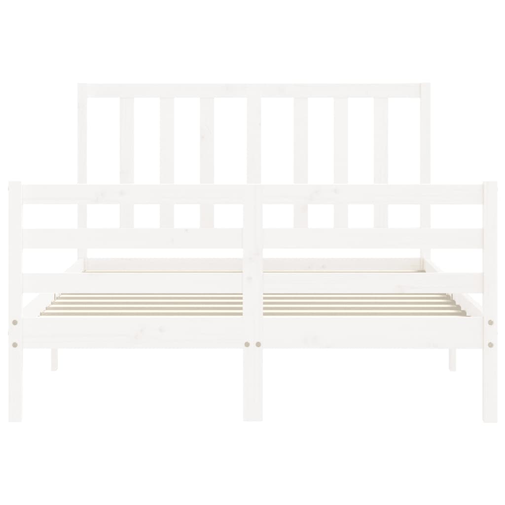 Bed Frame without Mattress White 140x190 cm Solid Wood Pine