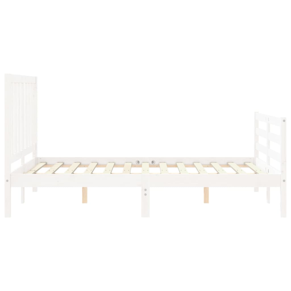 Bed Frame without Mattress White 140x190 cm Solid Wood Pine
