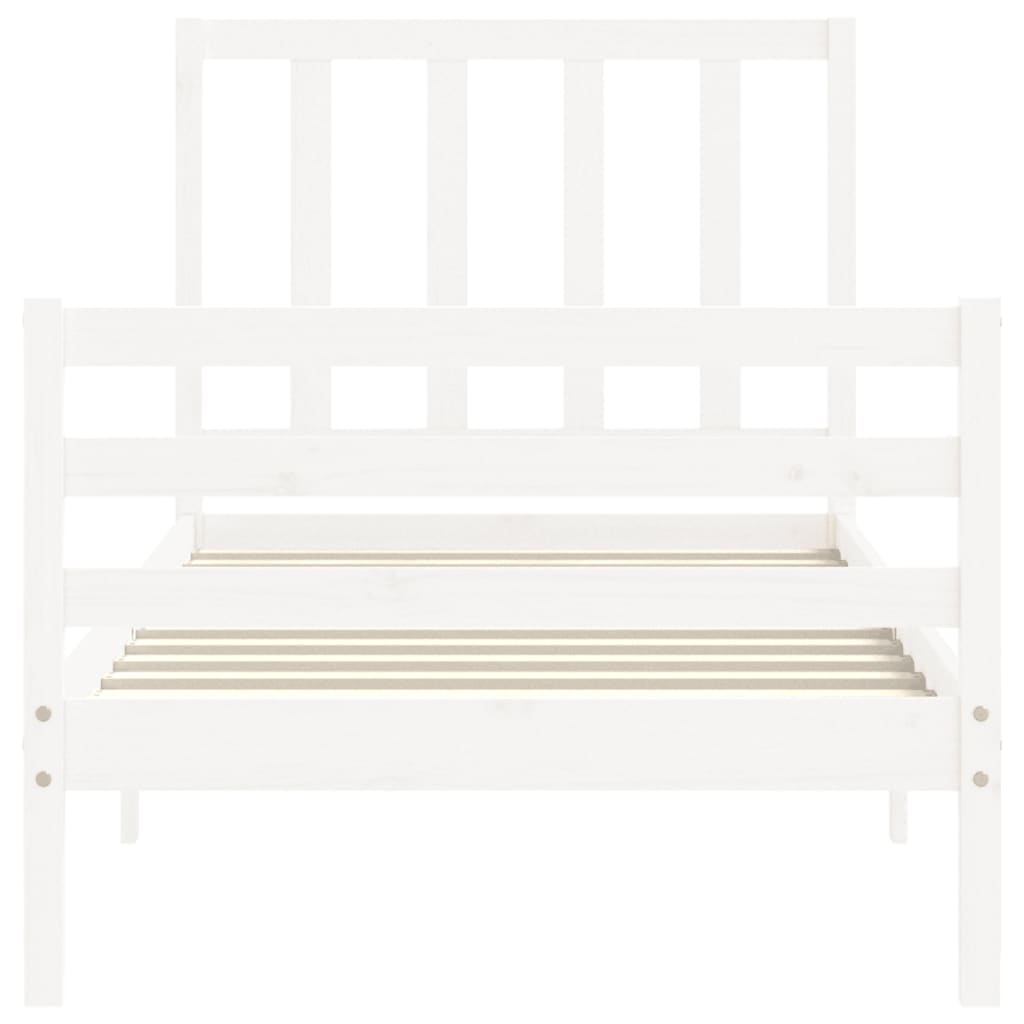 Bed Frame without Mattress White 100x200 cm Solid Wood Pine