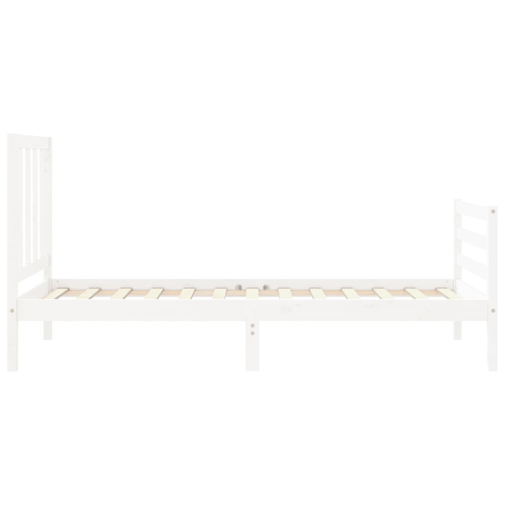 Bed Frame without Mattress White 100x200 cm Solid Wood Pine
