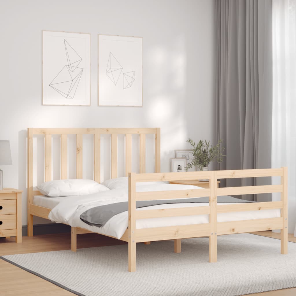 Bed Frame without Mattress 120x200 cm Solid Wood Pine
