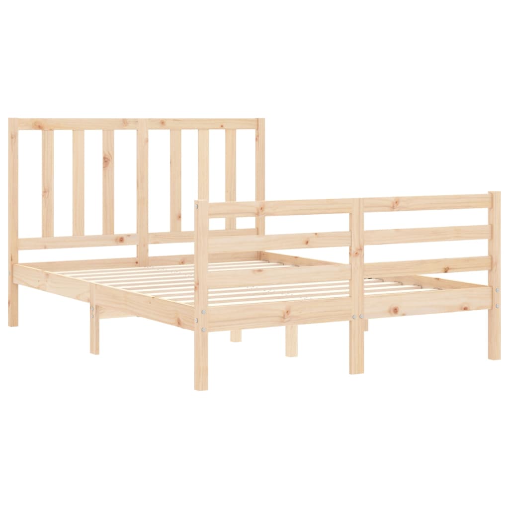 Bed Frame without Mattress 140x200 cm Solid Wood Pine
