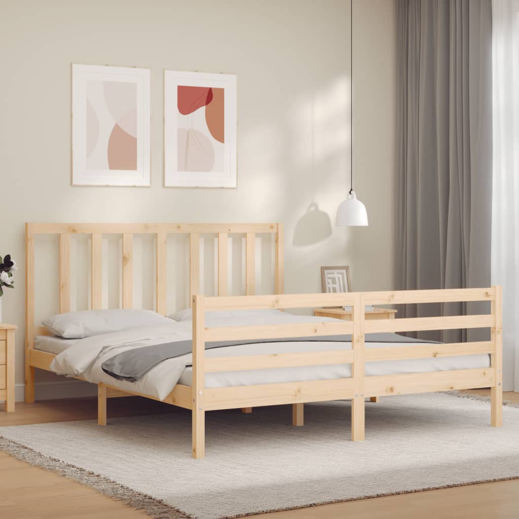 Bed Frame without Mattress 160x200 cm Solid Wood Pine