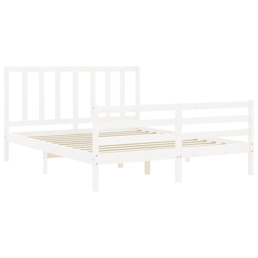 Bed Frame without Mattress White 160x200 cm Solid Wood Pine